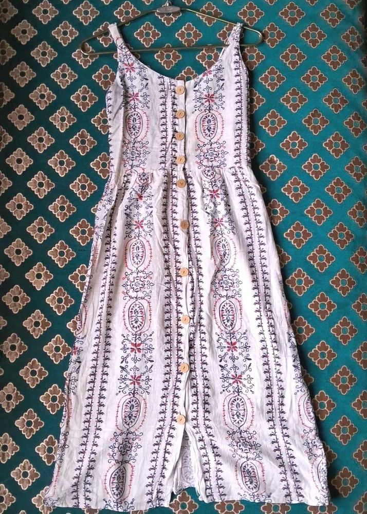 White Printed Dress
