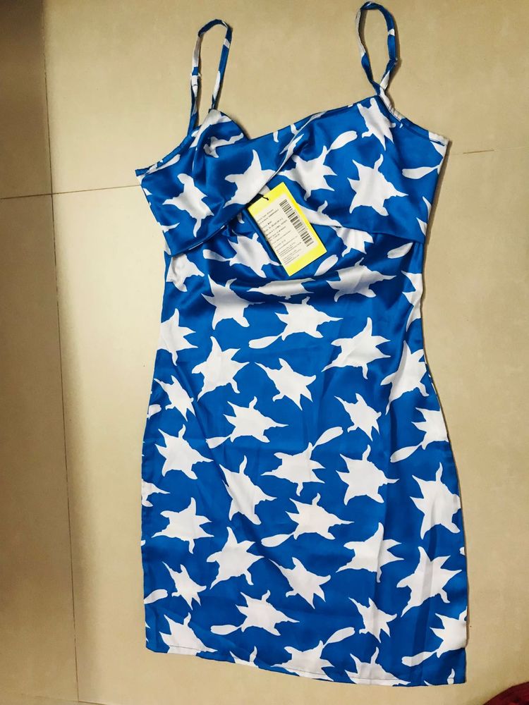 Blue &amp; White Star Mini Dress