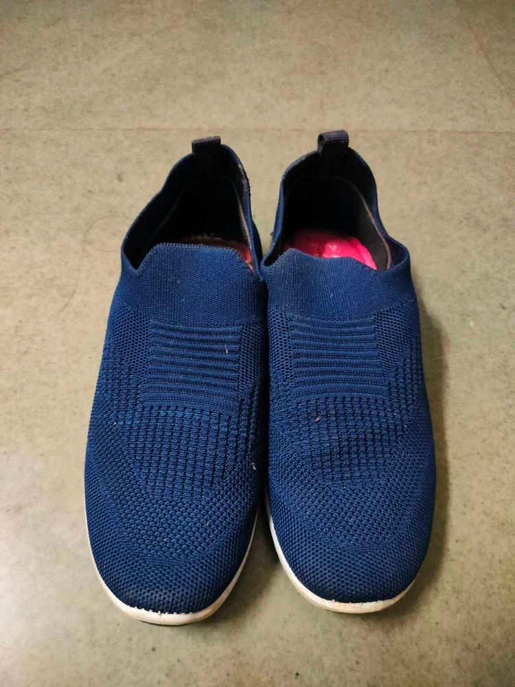 Comfortable Blue Slip-On Shoes