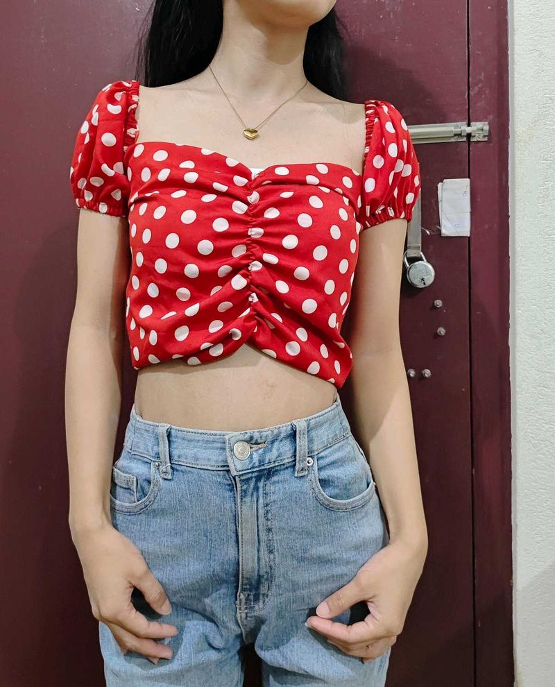 Red Polka Dot Top