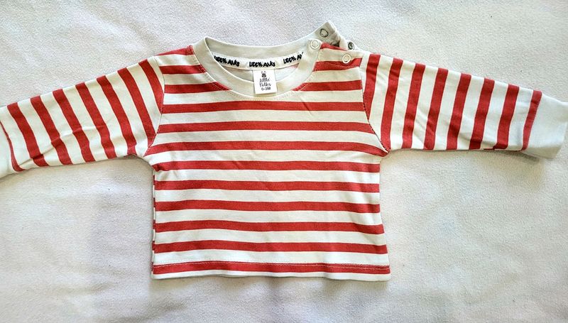 ⭕️➡️.Red &amp;white Stripes Unisex Babies T-shirt