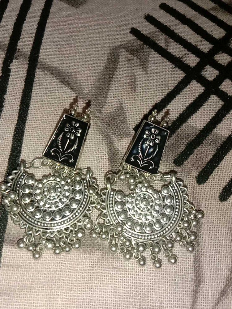 Silver Tone Dangle Earrings