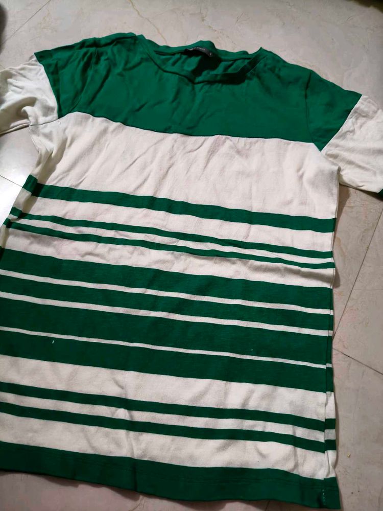 Green &amp; White Striped