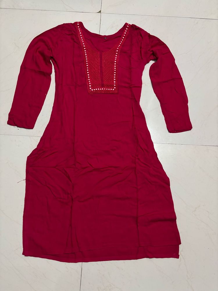 Rani colour kurta