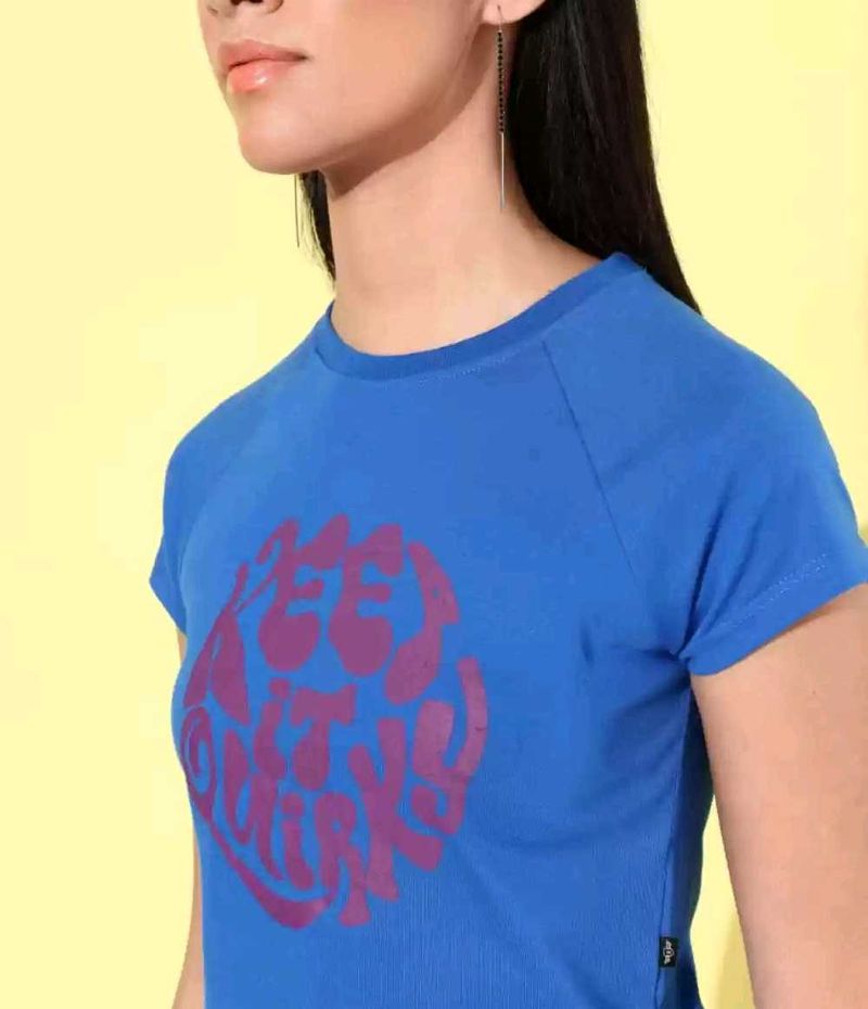 Roadster Lifestyle Co. Typography Crop Tshirt