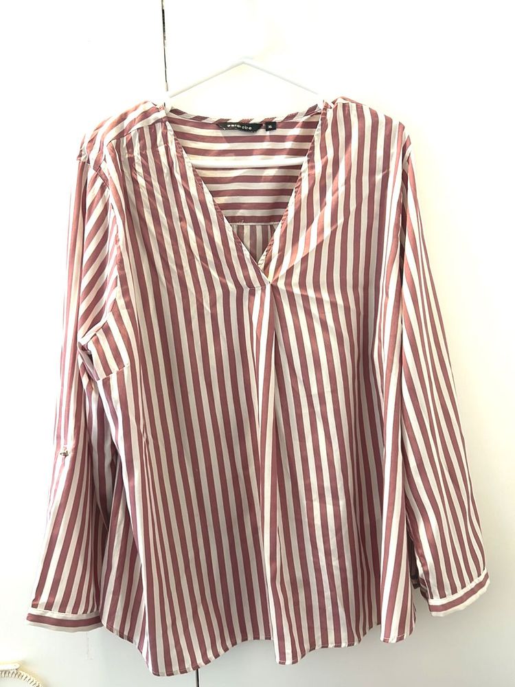 Striped V-Neck Blouse