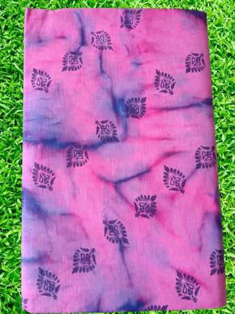 Pink &amp; Purple Printed Saree