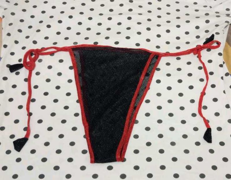 Black &amp; Red Bikini Bottom