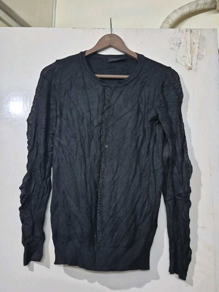 Black Shimmer Pullover.