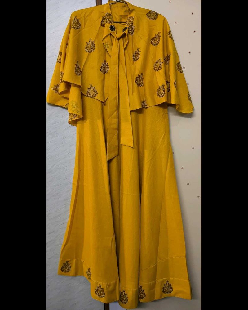 Mustard Dress with Cape 🌻