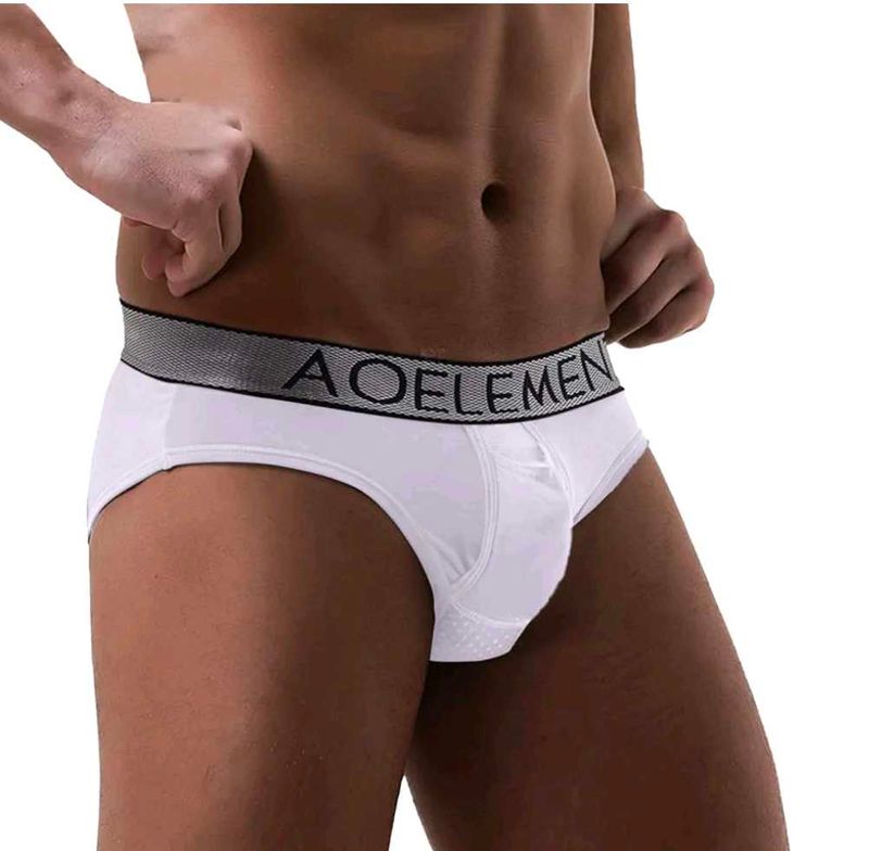 AOELEMEN Sill White Briefs Separation Tora