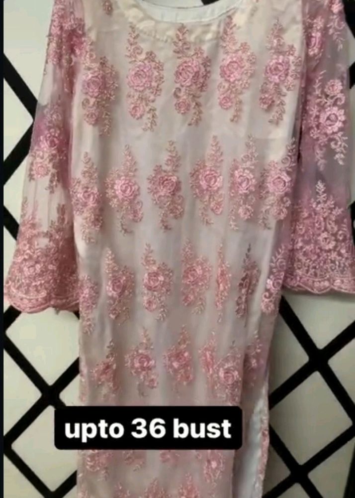 Heavy Embroidered Pink 🩷 Kurta