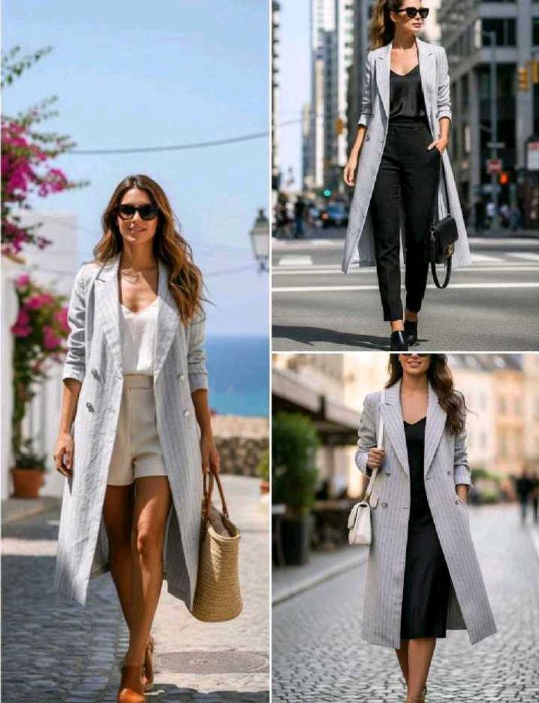 Sale📍 Striped Duster Coat