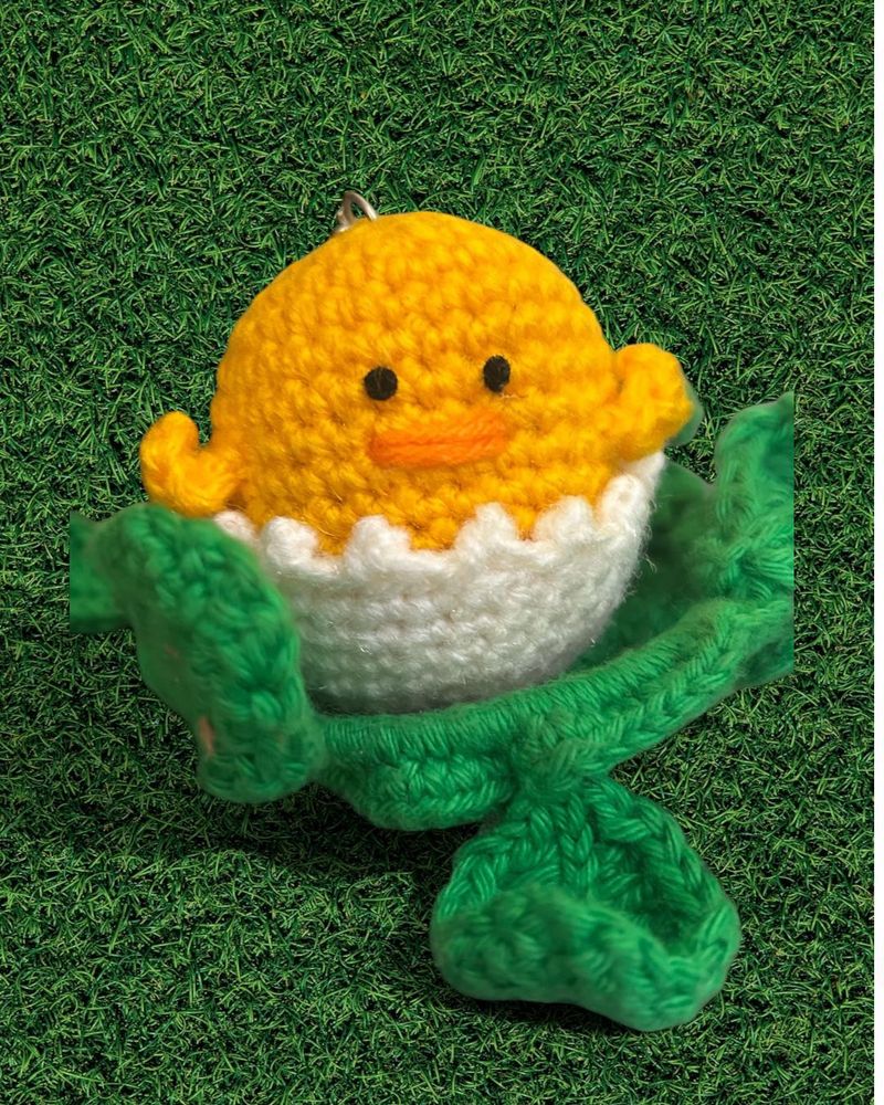 Crochet Chick Keychain