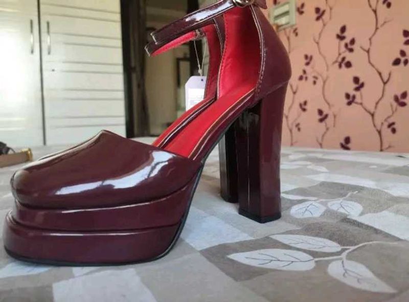 Burgundy Platform Heels