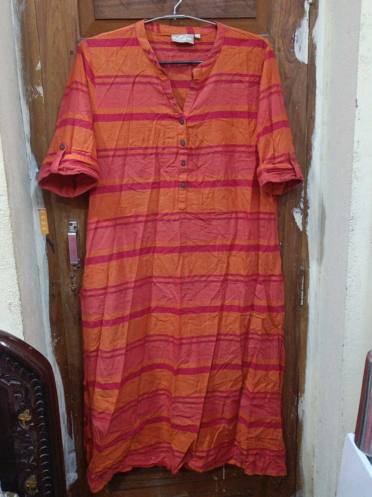 Striped Casual Kurta With Pocket