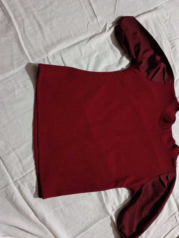 Burgundy Long Sleeve Top