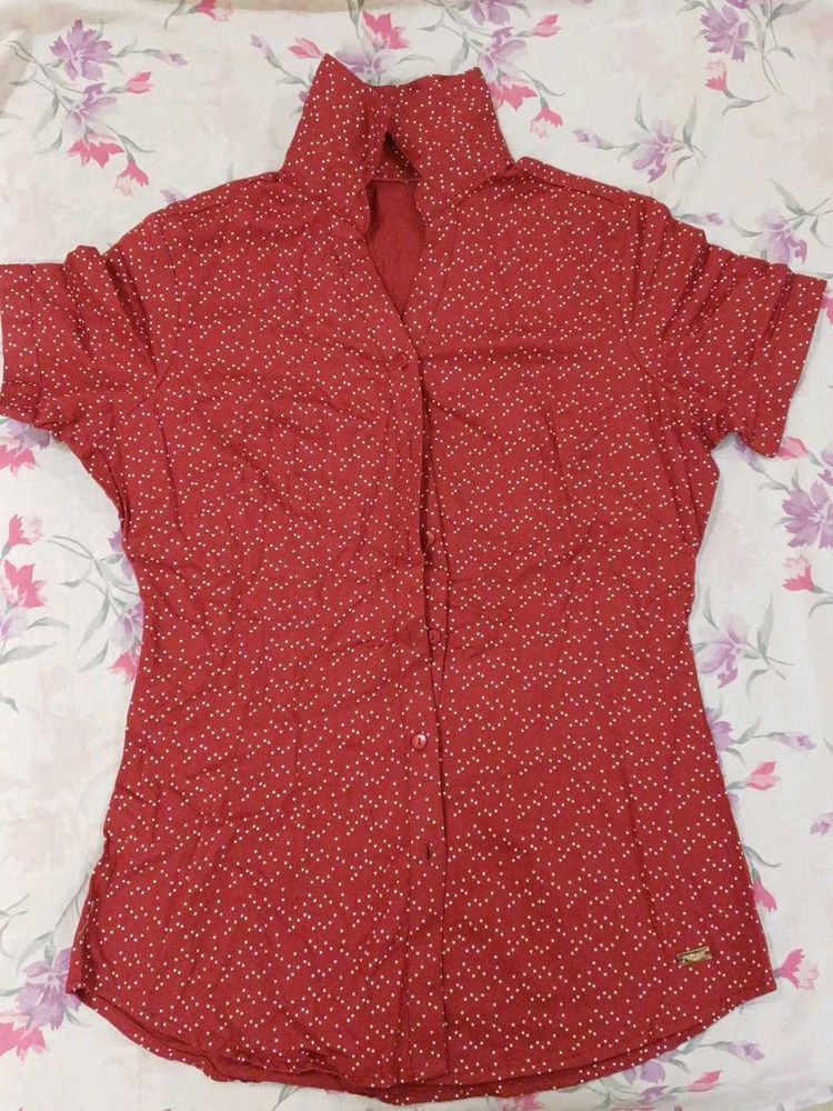Stylish Red Printed Shirt