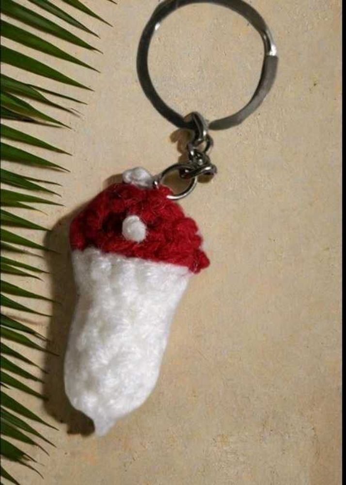 Crochet Mushroom Keychain