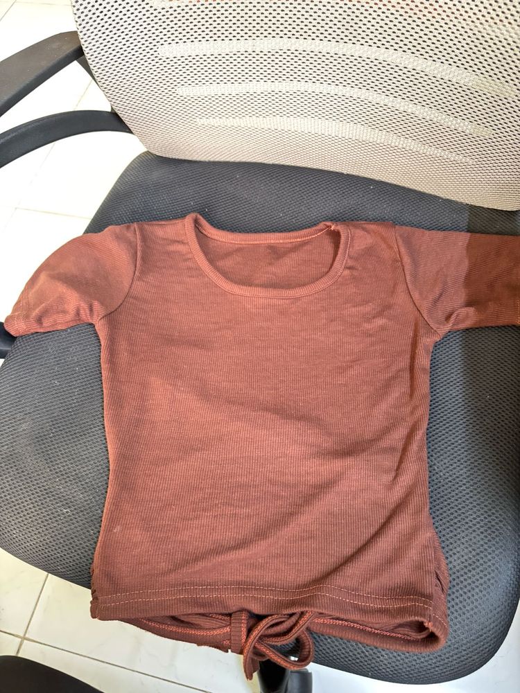 Brown Crop Top