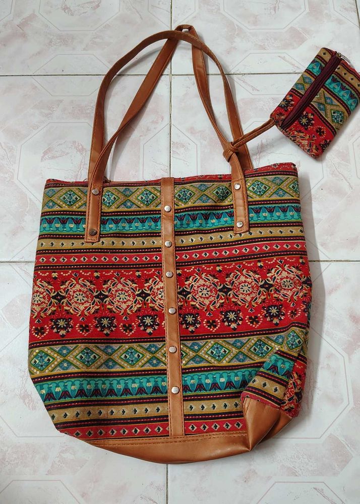 Boho Chic Tote Bag &amp; Wallet Set