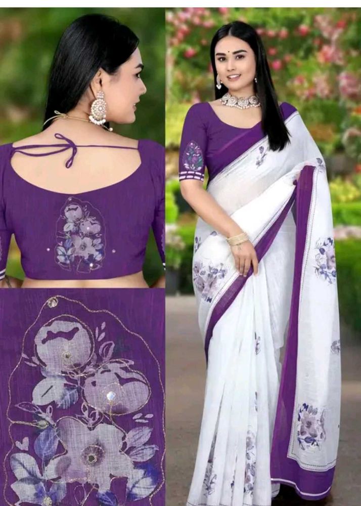 Elegant Floral Print Saree