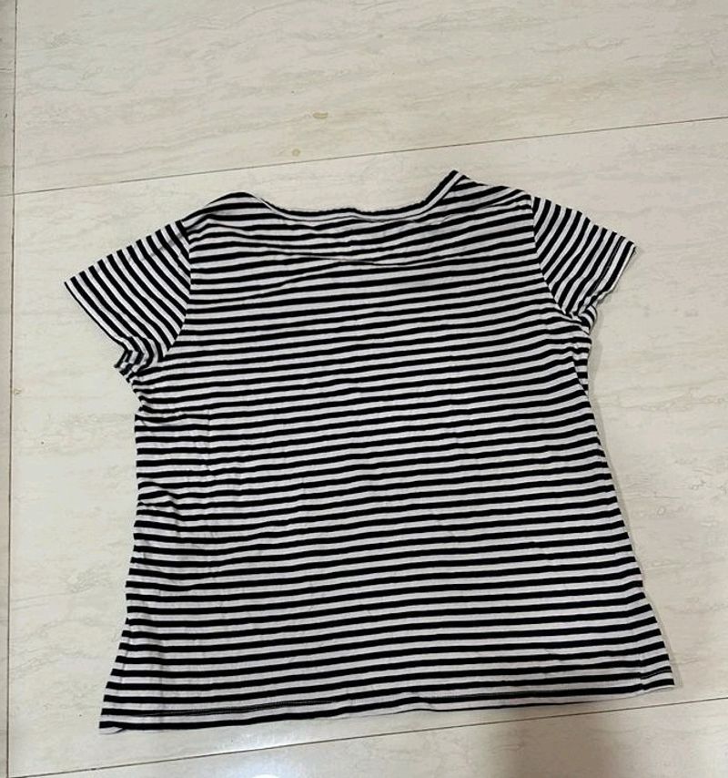 Striped Black And White Tshirt