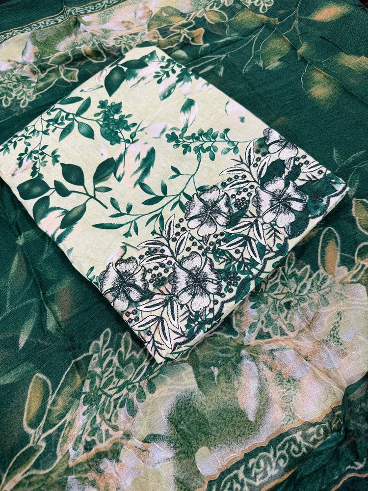 pure cottan print with work ☑️Bottam Suit Piece