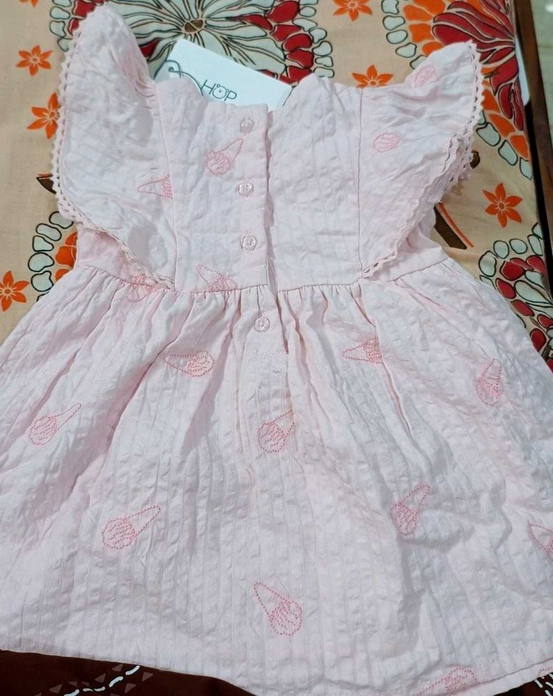 HOP Pink Embroidered Dress