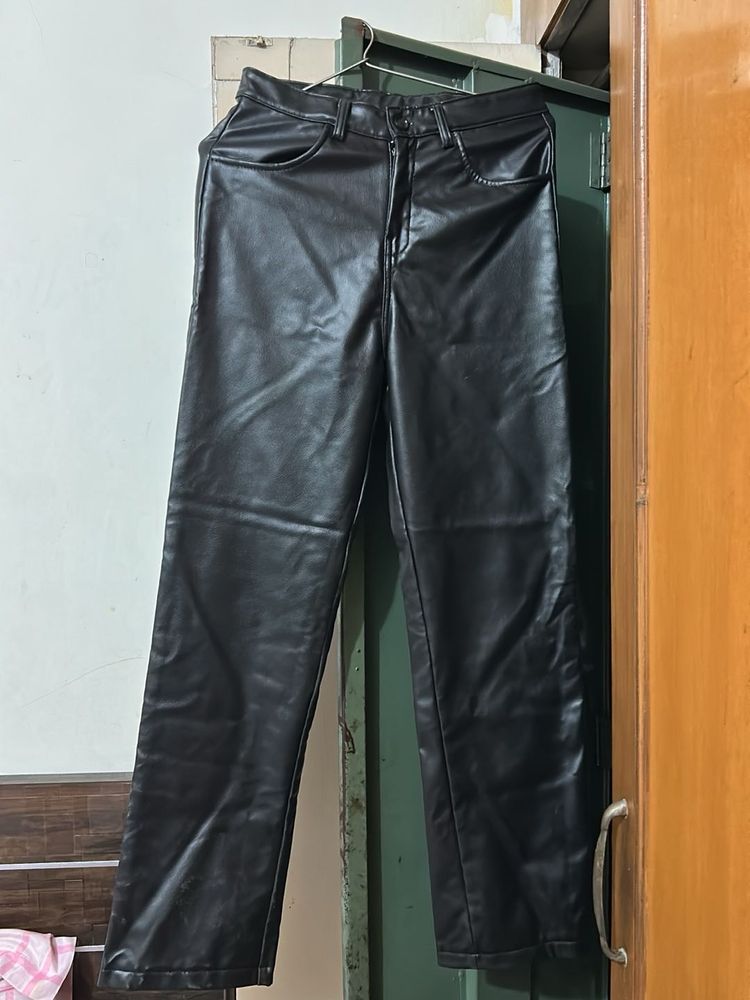 Black Faux Leather Pants