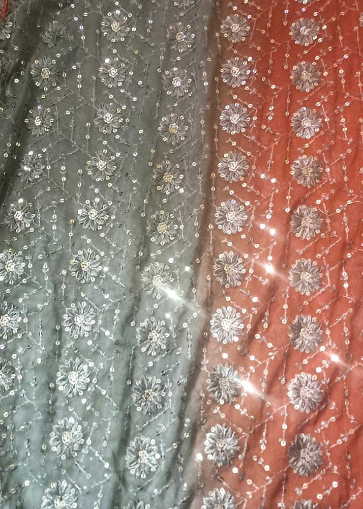 Bahut Hi Pyara Sequence Work Grey And Brown Colou