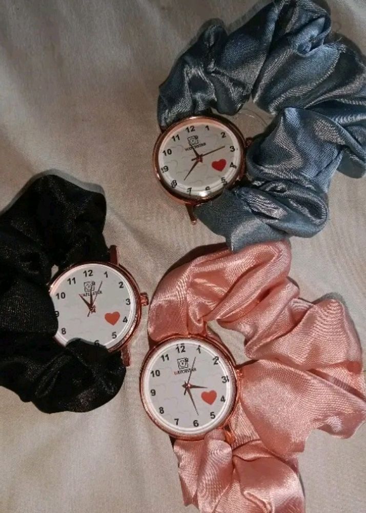 Girl Beautiful Scrunchies Belt Watches