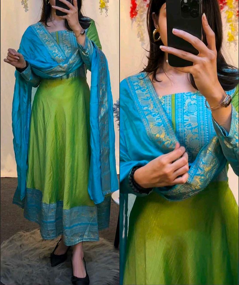 Traditional Green Salwar With Dupatta