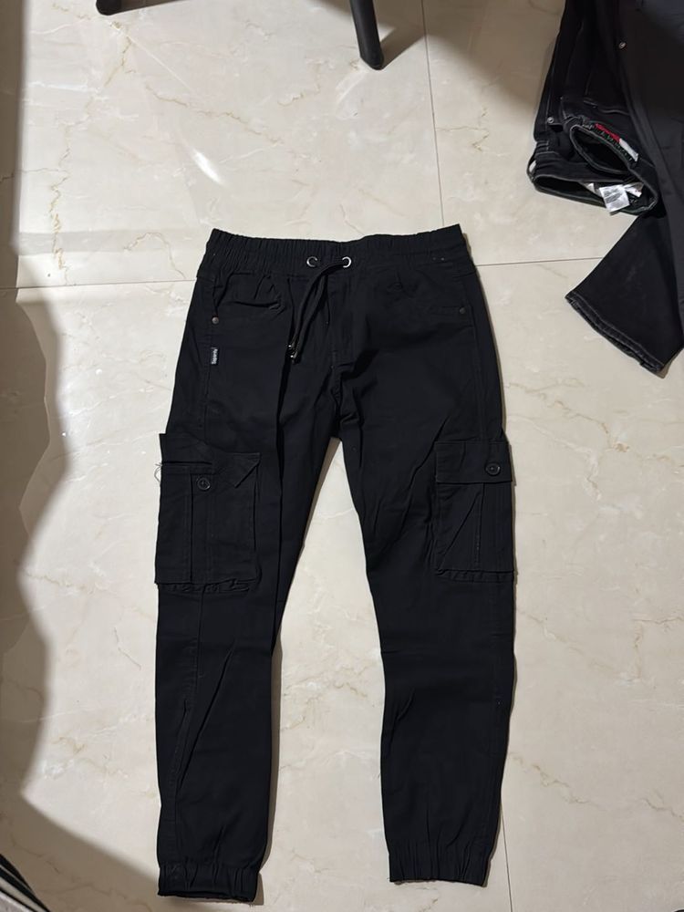 slim fit Black Cargo Pants