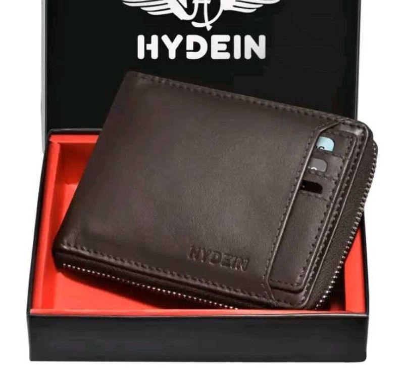 Mens Brown Trendy Genuine Leather Waller Zipper