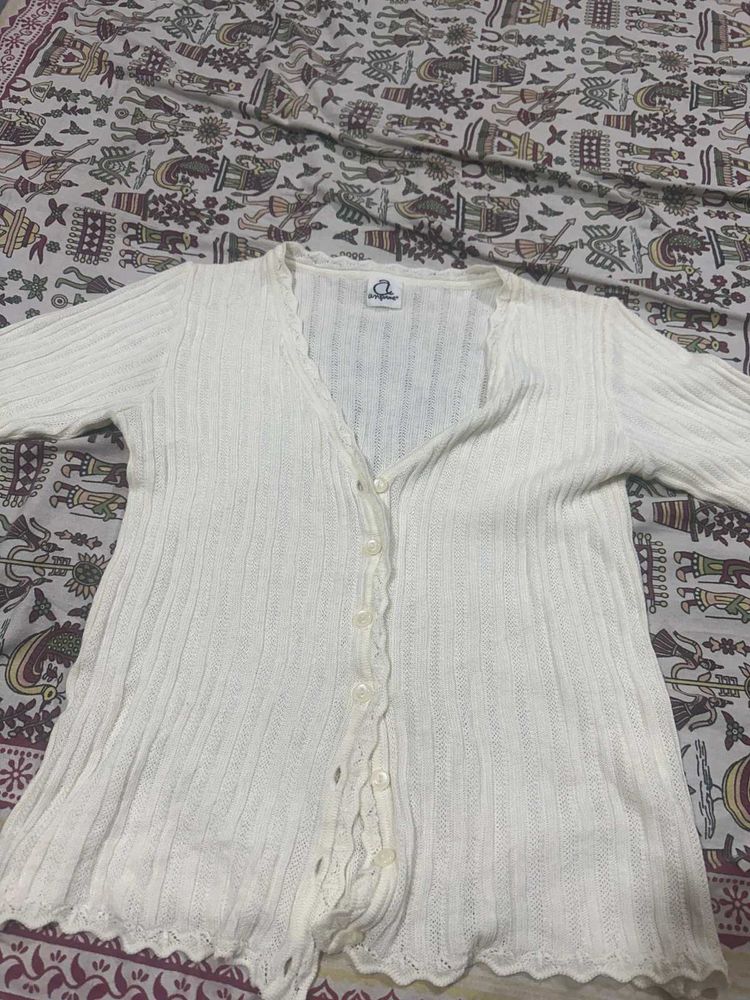 White Knit Cardigan