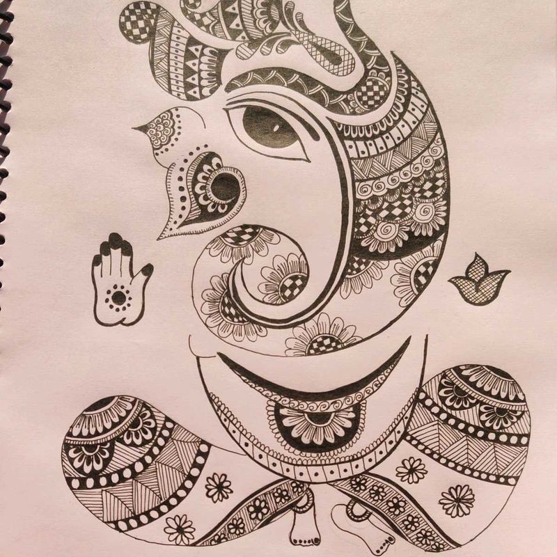Ganesh Zentangle Art
