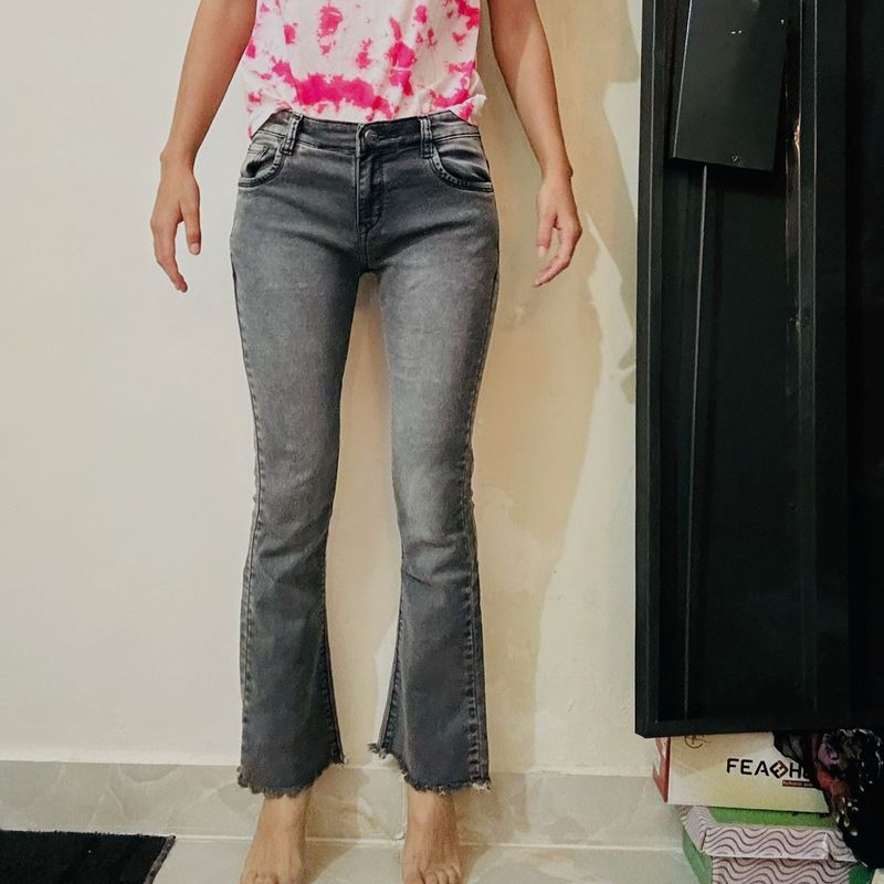 Gray Flared Jeans