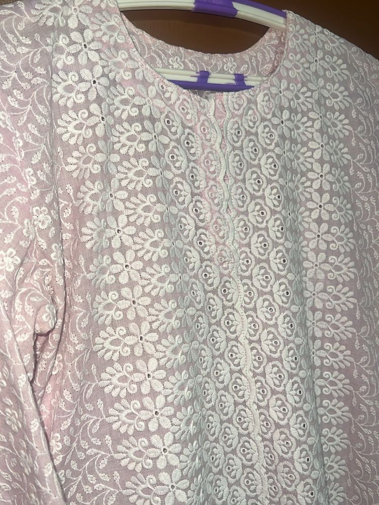 Pink Embroidery Kurti