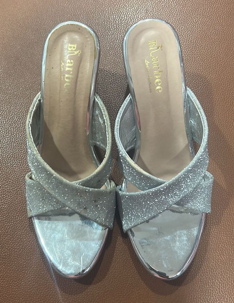 Sparkly Silver Heels