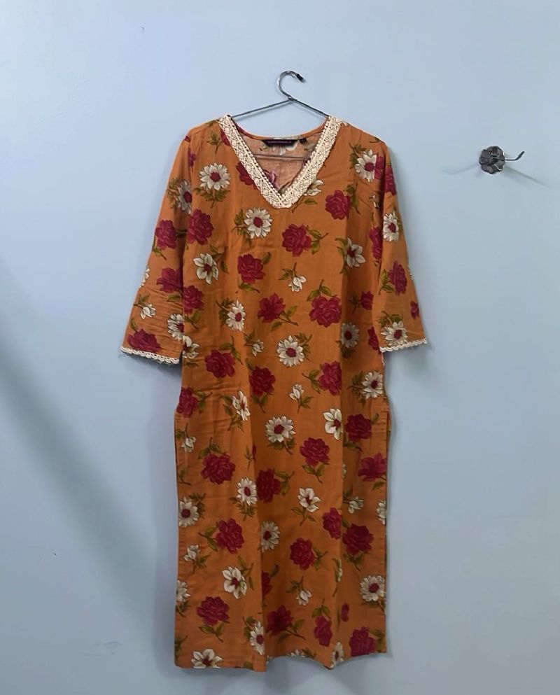 Floral Print Kurta