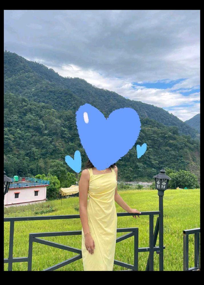 Elegant Yellow Bodycon Midi Dress