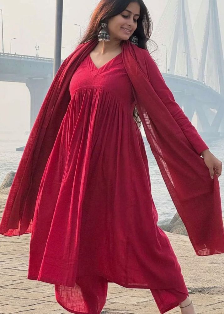 Anarkali Suit Set With Bottoms &amp; Dupatta (Women's