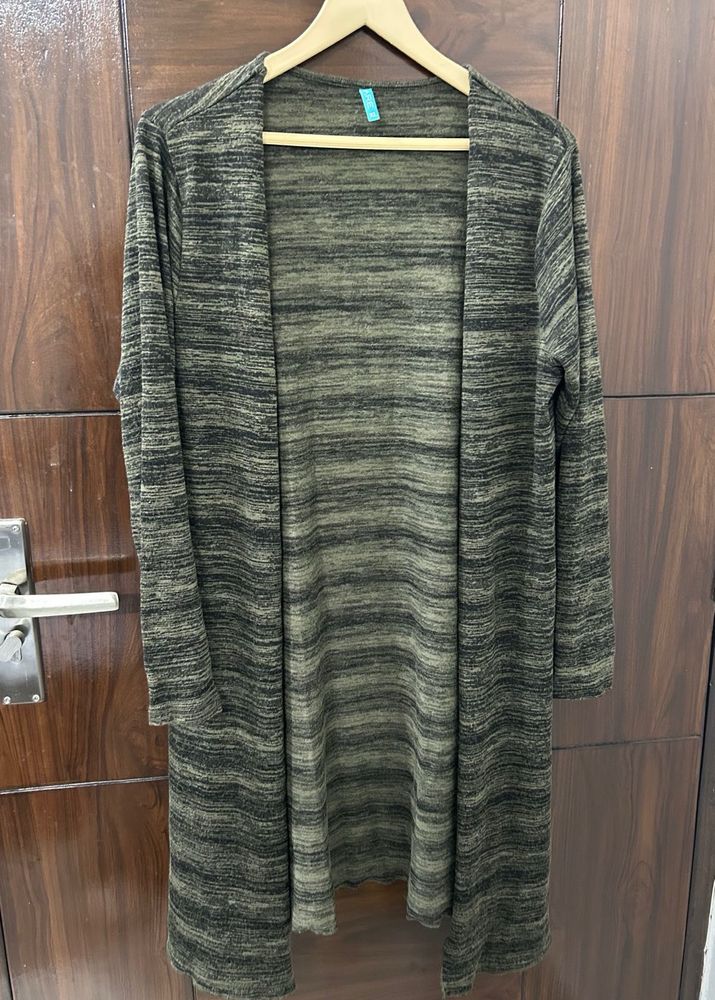 Striped Open Front Cardigan