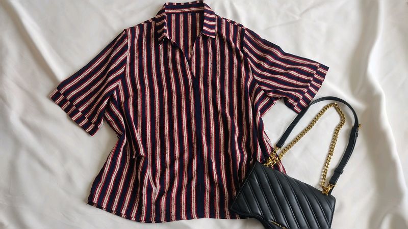 Striped Blouse with bag