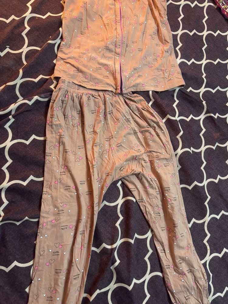 Cute Heart nightwear top Pajama Set