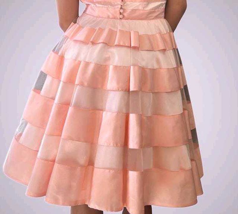 branded Pink Layered Mini Skirt