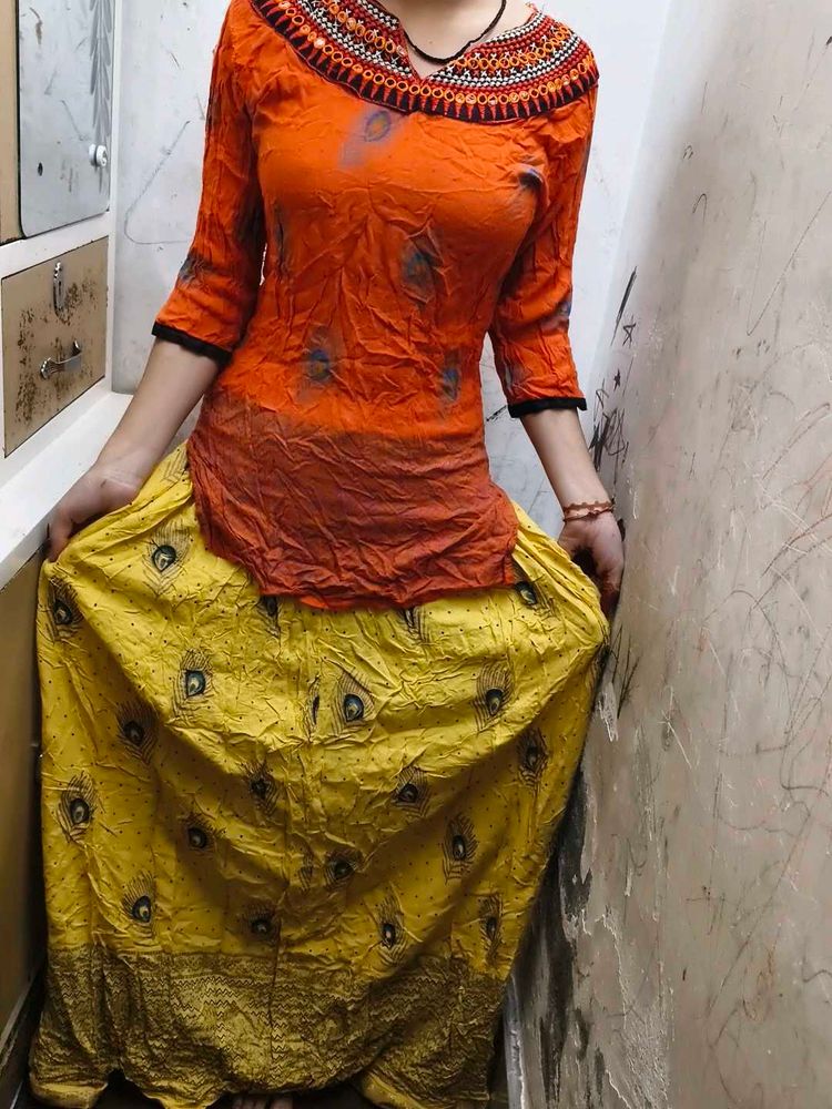 Ethnic Top and Skirt Set