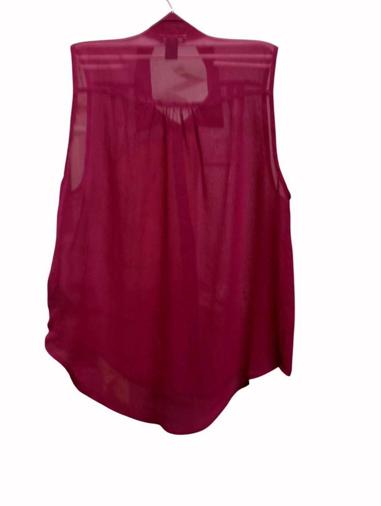H&amp;M Tank Top  Sheer Button-up Sleeveless S