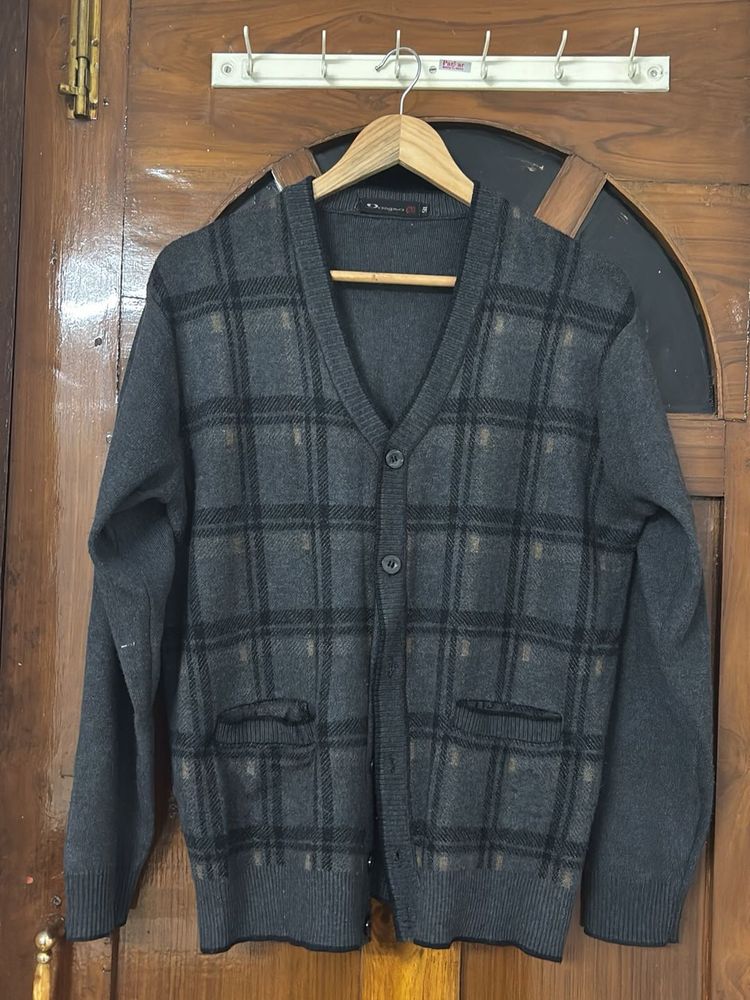 Men's Plaid Cardigan Sweater